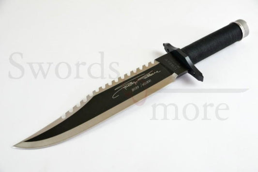 Cuchillo de caza y supervivencia Rambo II Stallone Edition como el de la película de Rambo. Vendido por Espadas y más