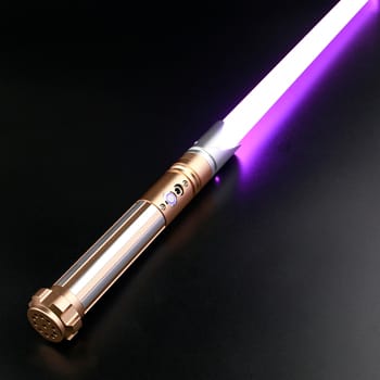 Espada Láser RGB con Mango De Metal Dorado con Negro 77cm - Star Wars - Espadas y Más