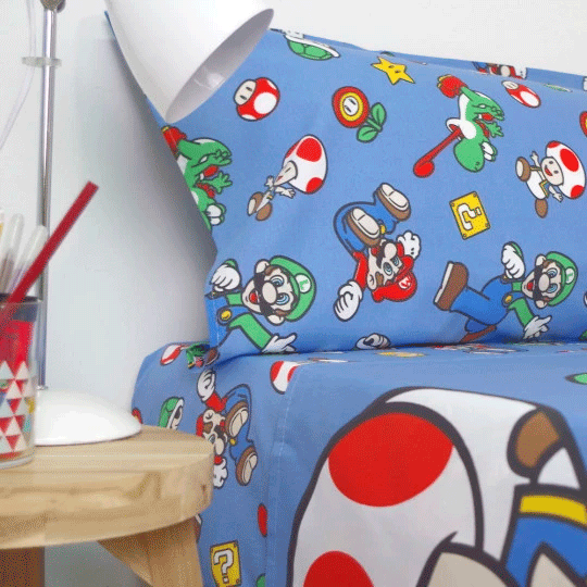 Super Mario Bros. Bettlaken-Set, 90 cm