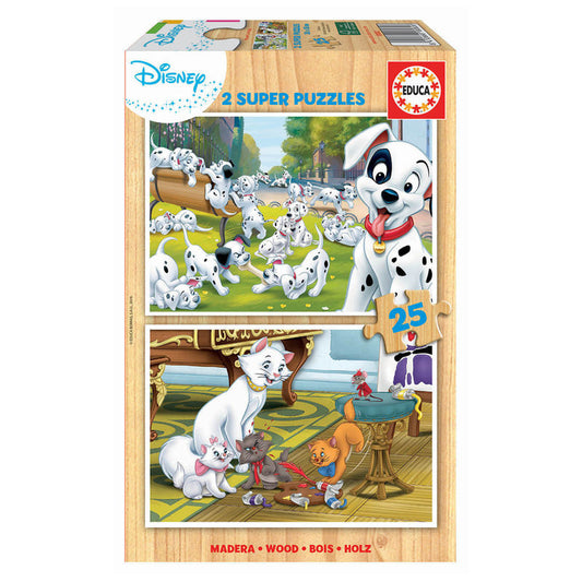 Puzzle Dalmatas + Aristogatos Animals Disney 2x25pzs - Espadas y Más